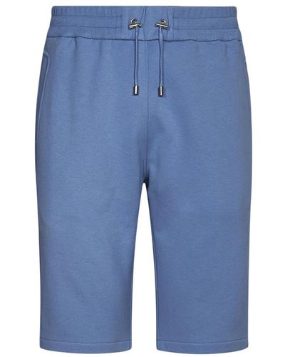 Balmain Klare blaue bermuda shorts mit flock-logo