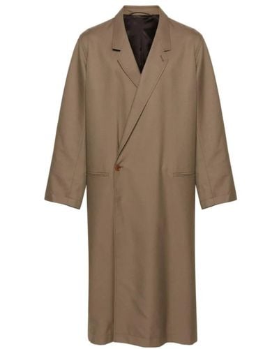 Lemaire Double-Breasted Coats - Brown