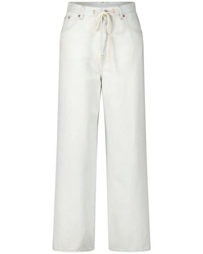 Maison Margiela Jeans bianchi relaxed fit con vita alta - Bianco