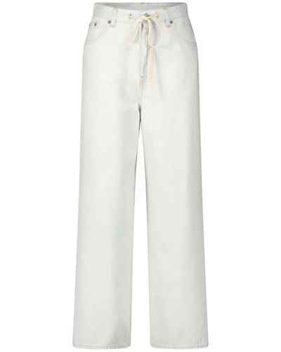 Maison Margiela Weiße relaxed fit jeans mit hoher taille