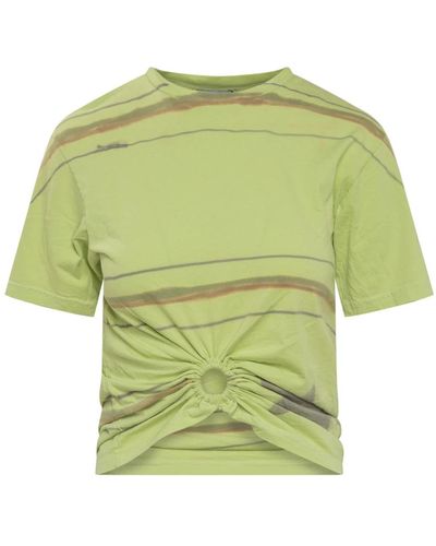 Collina Strada Camiseta verde con efecto tie-dye y frente recortado