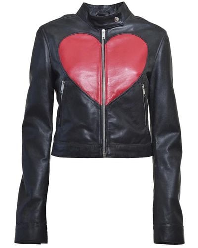 Moschino Leather Jackets - Black