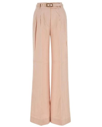 Zimmermann Pantalones anchos de lino - Rosa
