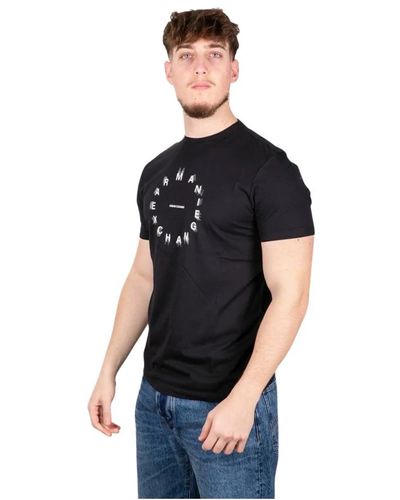 Armani Exchange Circle schwarzes t-shirt