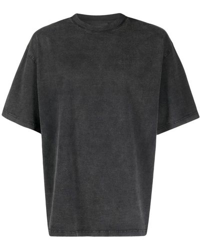 Axel Arigato Graues baumwoll-t-shirt mit bestickten rückenbuchstaben - Schwarz
