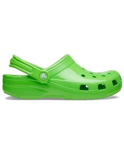 Crocs™ Neon classic clogs - grün runde zehe