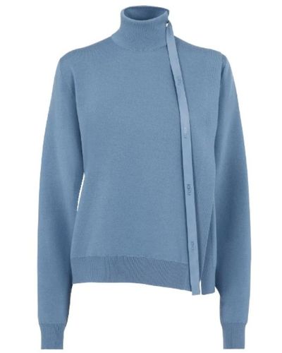 Fendi Jersey de lana azul polvo con detalles recortados