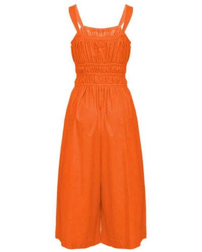 Pinko Baumwoll-jumpsuit mit elastischem oberteil - Orange