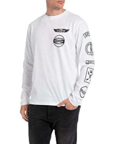 Replay Long Sleeve Tops - White