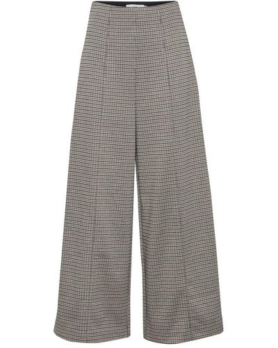Ichi Wide Trousers - Grey