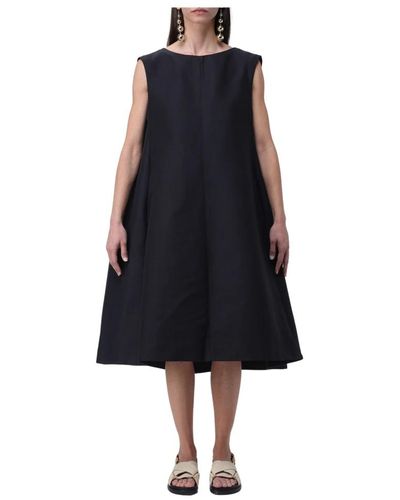 Marni Midi dresses,elegantes schwarzes cady-kleid,stilvolles abiti kleid