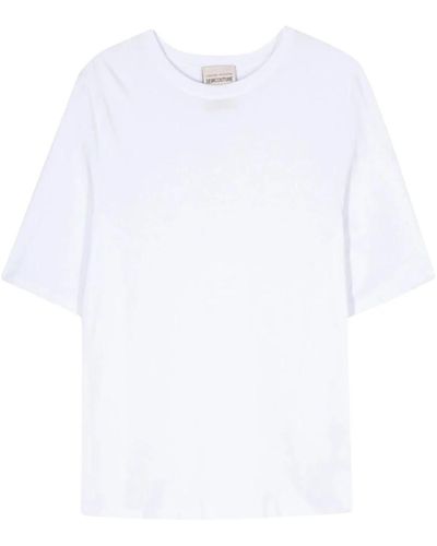 Semicouture Weißes baumwoll-t-shirt mit logo-druck