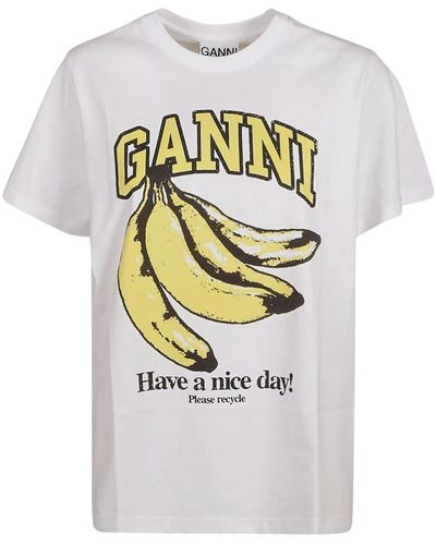 Ganni Banana relaxed t-shirt - Bianco
