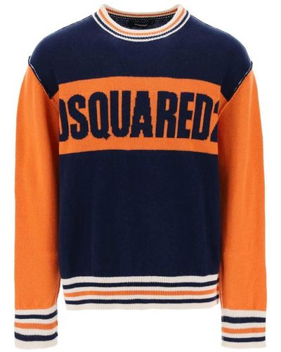 DSquared² Round-Neck Knitwear - Blue
