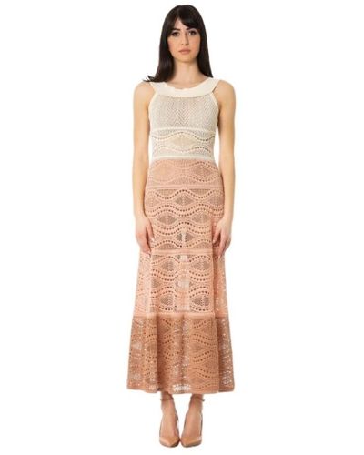 D.exterior Knitted Dresses - Natural
