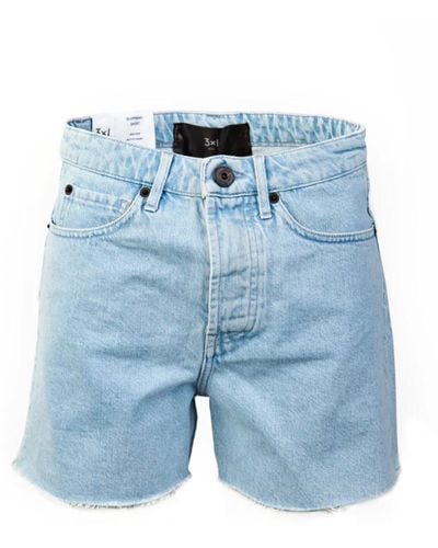 Gucci Denim shorts mit raw edge - Blau