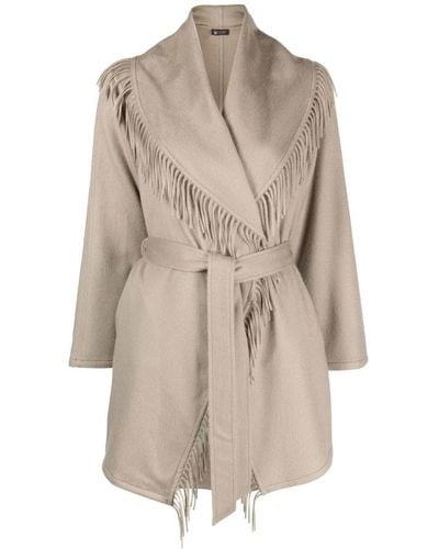 Colombo Belted Coats - Natural