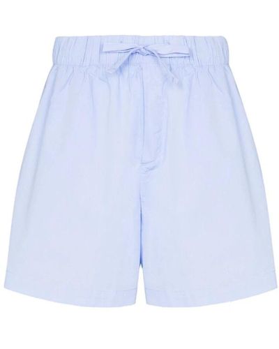 Tekla Shorts blu in cotone con coulisse