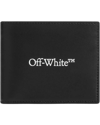 Off-White c/o Virgil Abloh Bookish bi-fold schwarzes leder portemonnaie