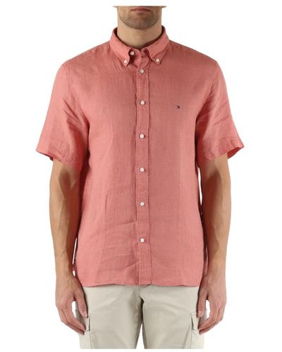 Tommy Hilfiger Short Sleeve Shirts - Pink