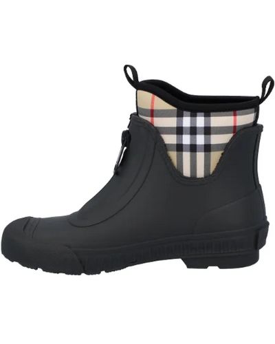 Burberry Check panel rain boots - Nero