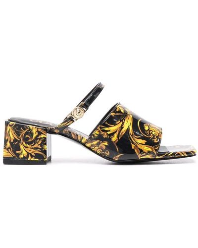 Versace Jeans Couture Regalia baroque print sandals - Noir