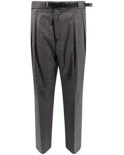 White Sand Straight Trousers - Grey