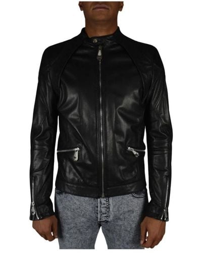 Philipp Plein Jackets > leather jackets - Noir