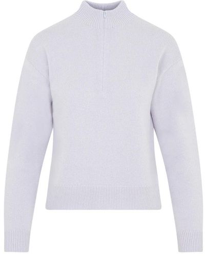 Theory Half zip sweater in v4c hydrangea - Weiß