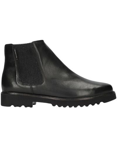 Mephisto Botines de cuero negro para mujer