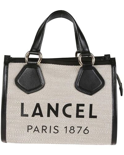 Lancel Naturel/noir bolso pequeño con cremallera - Negro