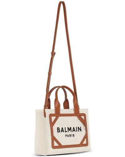 Balmain Canvas logo shopper tasche - Mettallic
