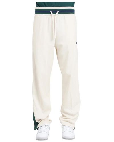 New Balance Beige e verde sportswear snap pant - Bianco