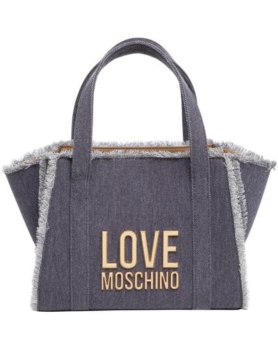 Love Moschino Logo handtasche mit verstellbarem riemen - Blau