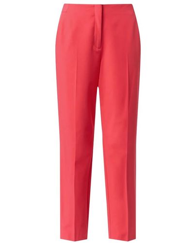 Comma, Slim viscose mix cropped trousers - Rojo