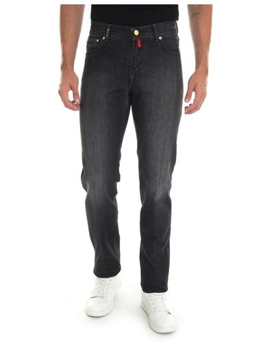 Kiton Vintage slim-fit stone washed jeans - Grau