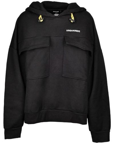 DSquared² Oversized fit hoodie sweatshirt schwarz