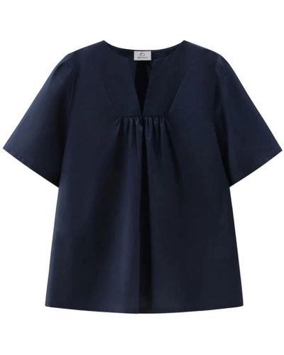 Woolrich Pure Cotton Poplin Blouse - Blue