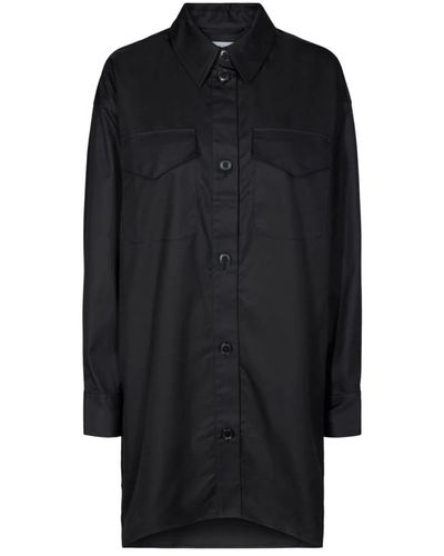 Designers Remix Camisa chaqueta de algodón orgánico con bolsillos laterales - Negro