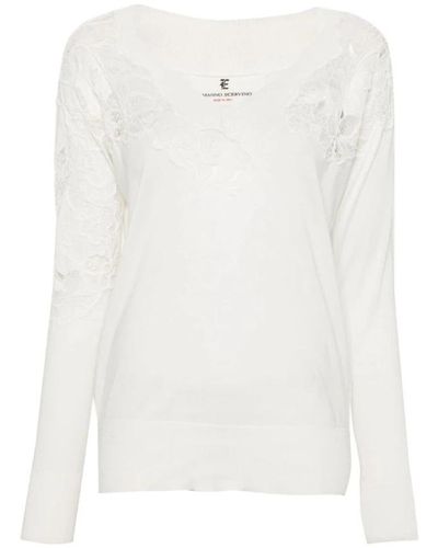 Ermanno Scervino V-Neck Knitwear - White