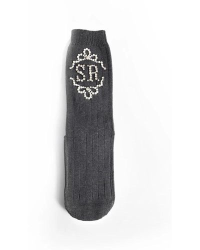 Simone Rocha Calcetines grises de tobillo con emblema sr
