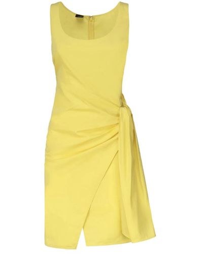 Pinko Acallide Sleeveless Wrap Midi Dress - Yellow