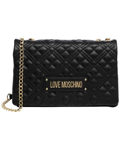 Love Moschino Schultertasche mit logo und magnetverschluss - Schwarz