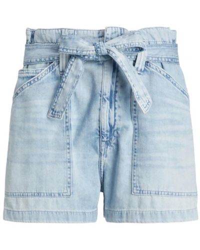 Polo Ralph Lauren Shorts paperbag in cotone con cintura - Blu