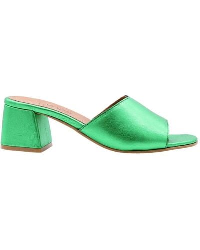 Dwrs Label Heeled Mules - Green