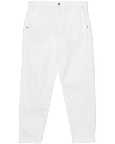 Emporio Armani Pantalones blancos de mezcla de algodón