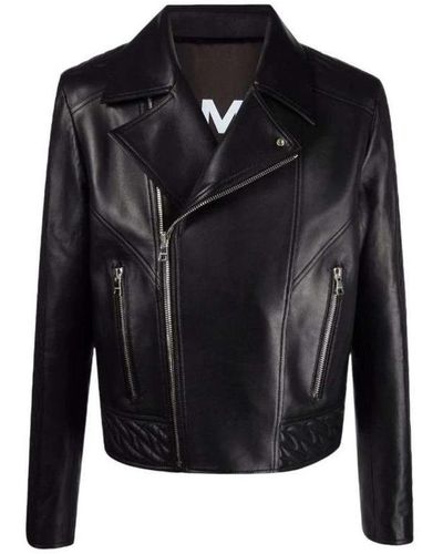 Balmain Leather Jackets - Black