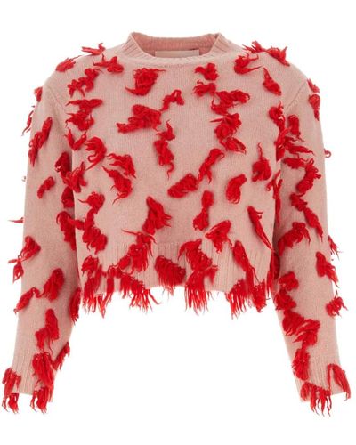 Jil Sander Jersey rosa de lana - elegante y cómodo - Rojo