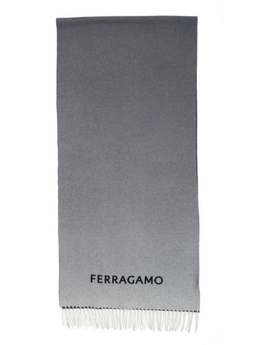 Ferragamo Kaschmir schal mit farbverlauf und fransen - Grau