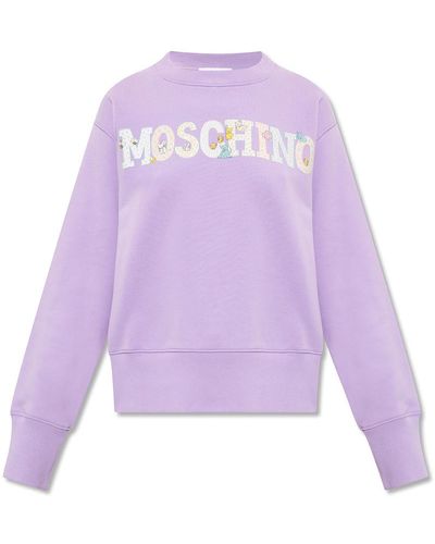 Moschino Logo cartoon-print sweatshirt - Morado